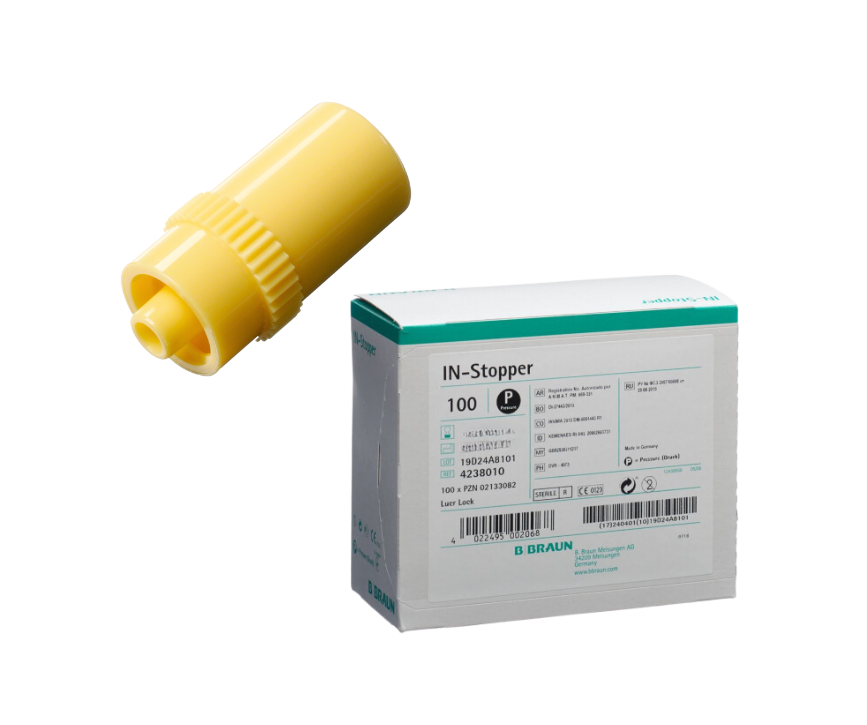 Propp m.injektionsmembran, gul /st