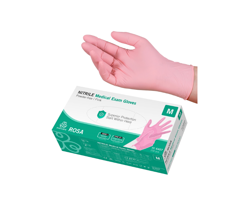 Evercare nitrilhandskar (rosa)