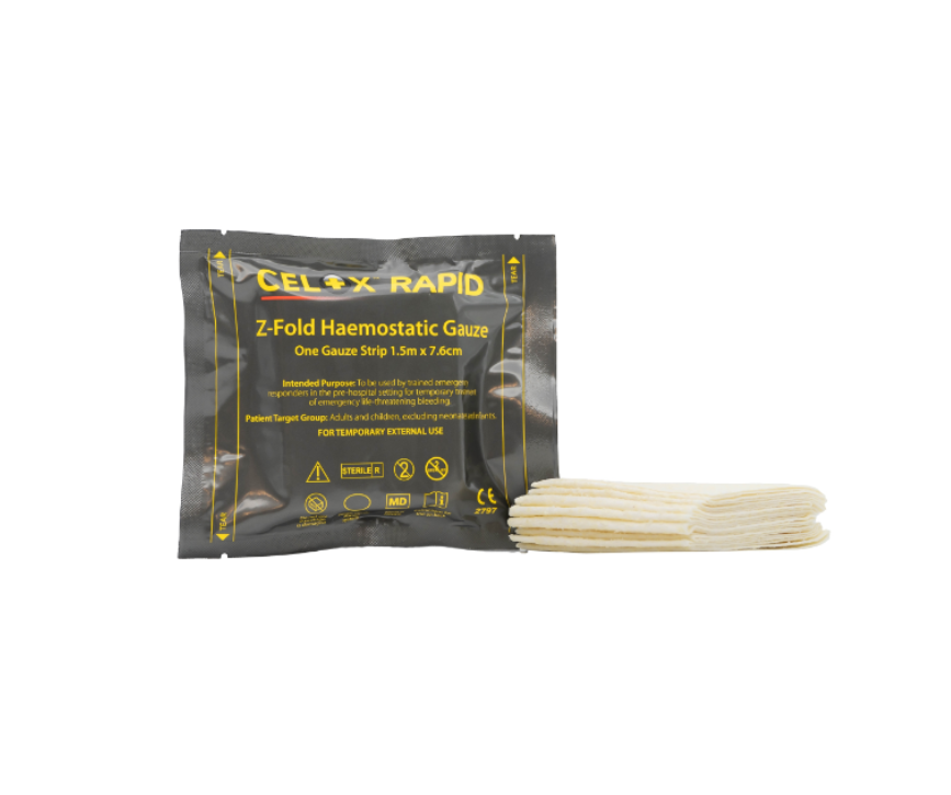 Celox Rapid gasväv 7,6cmx1,5m /st