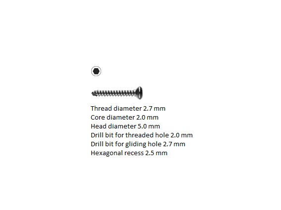 Cortex skruv Ø 2.7mm självgängande