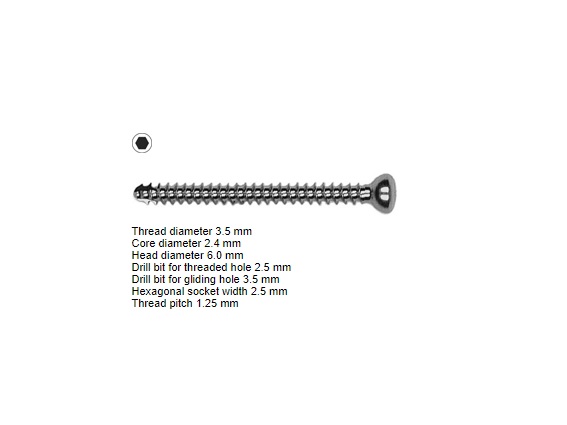 Cortex skruv Ø 3.5mm  självgängande
