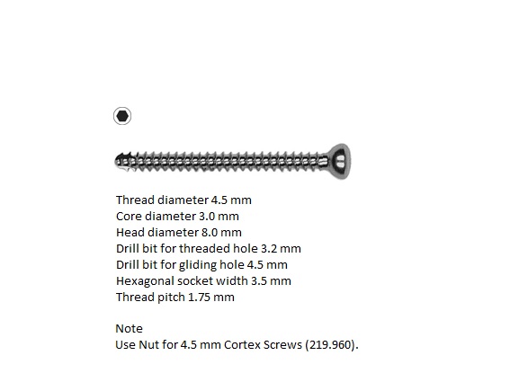 Cortex skruv Ø 4.5mm självgängande