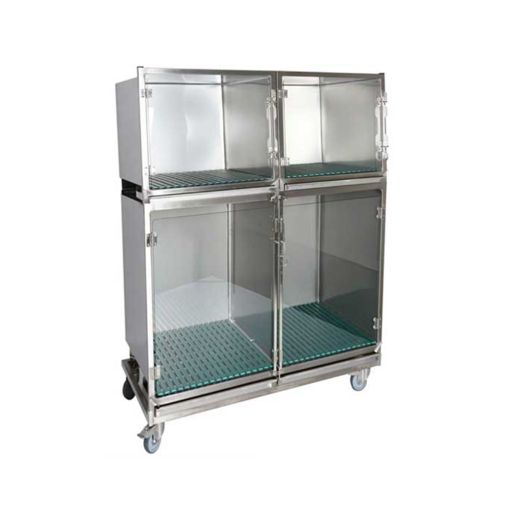 Klinikbur set rostfritt stål (1E+2D) glas